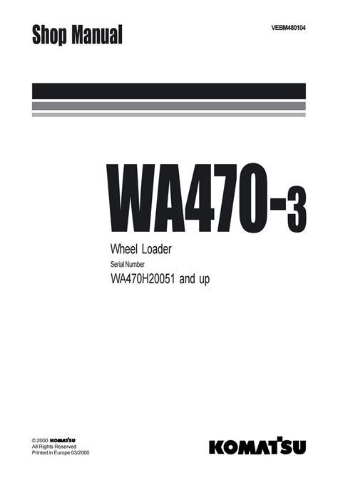 Komatsu wa470 3 wheel loader service repair manual. - Craftsman riding lawn mower parts manual.