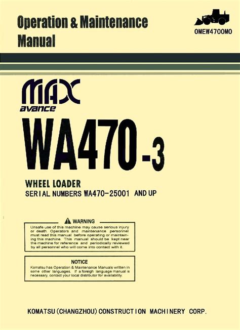 Komatsu wa470 3 wheel loader workshop service repair manual download wa470 3 serial 50001 and up. - Zur philosophie des grafen paul yorck von wartenburg..