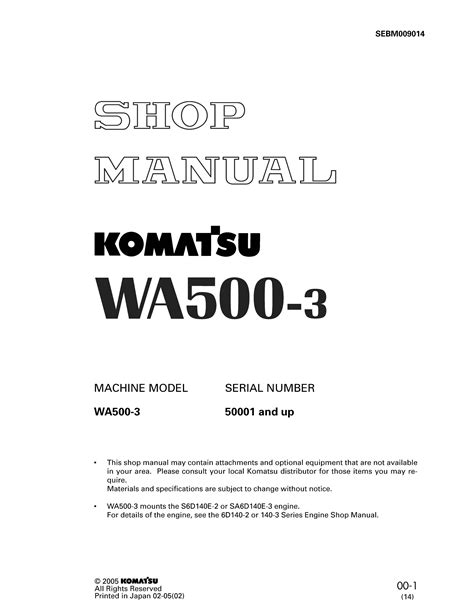 Komatsu wa500 3 wheel loader service repair workshop manual download sn 50001 and up. - Mazda mpv es 2005 owners manual.