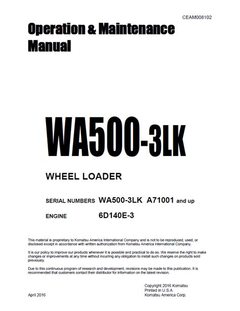 Komatsu wa500 3lk wheel loader service repair manual operation maintenance manual. - Bmw 7 series e23 733i electrical troubleshooting manual 1982 1986.