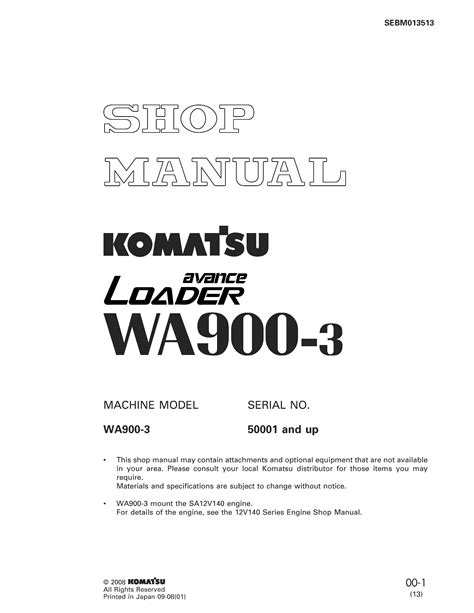 Komatsu wa900 3 wheel loader shop service repair manual. - 2006 saturn ion repair manual download.