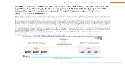 Konfigurasi Router MikroTik (Interface, IP ... - Gerakan Open …