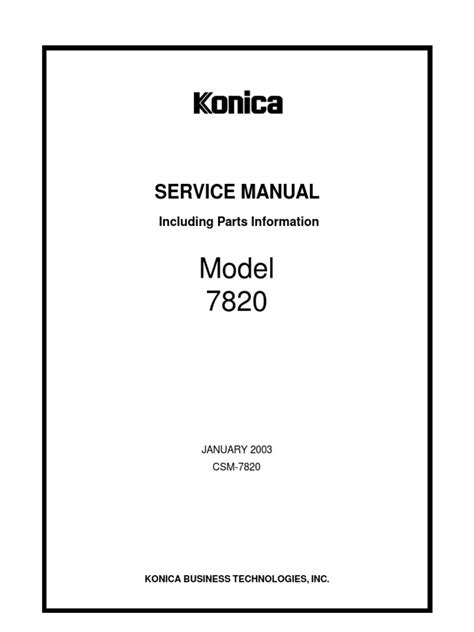 Konica 7820 printers service repair manual. - 110cc atv manuale del motore cinese.