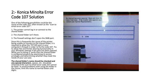 Konica Minolta Error Code 107 Office 365 This introduction will help you to troubleshoot some