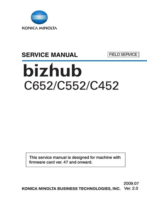 Konica minolta bizhub c652 c552 c452 field service manual. - Hoja de respuestas de la guía de estudio de éxito de pearson.