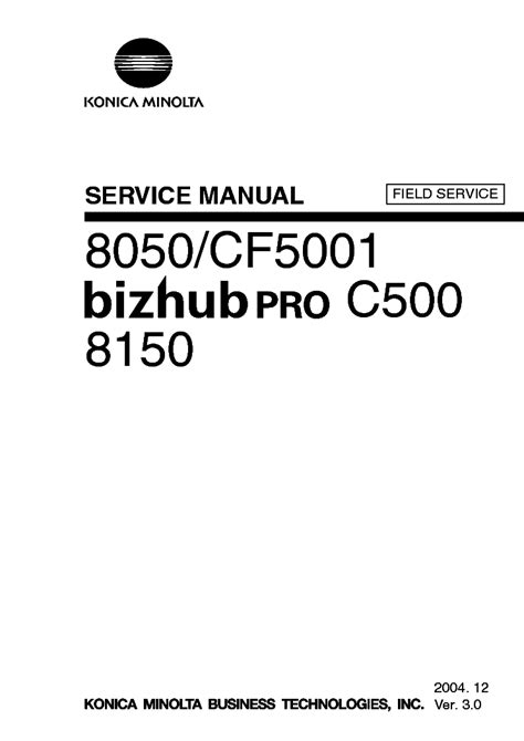 Konica minolta bizhub pro c500 8050 cf5001 service manual. - Manuale di istruzioni padella per cuocere cupcakes.