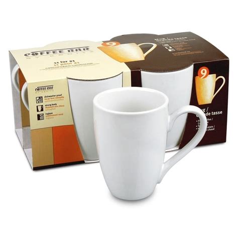 Konitz Coffee Bar 10-Ounce Mugs Set of 4 White