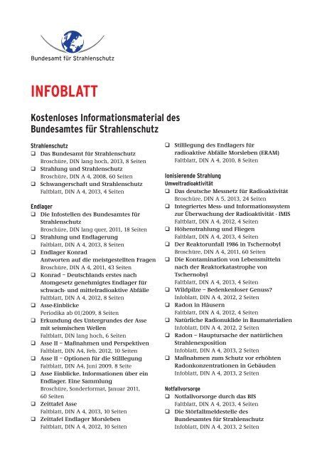 Konjugieren Schätzen Brunnen bundesagentur für strahlenschutz …