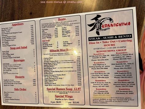 Konnichiwa fort mill order online. As I work through the menu, it gets better and better. This place is awesome although word has got out because it's always packed., as I've said, in my previous reviews you must g 