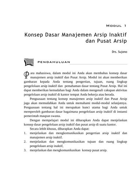 Konsep Dasar Manajemen Arsip Inaktif dan Pusat Arsip