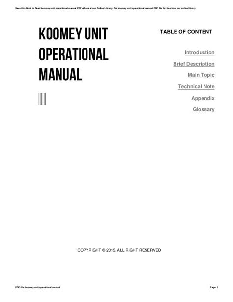Koomey unit operational manual for how to program. - 1991 yamaha big bear 350 repair manual.