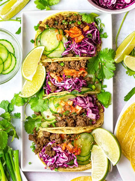 Korean Beef Tacos with Cabbage Slaw and Pickled …