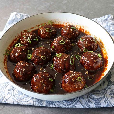 Korean bbq meatballs noodles and company recipe - Main course