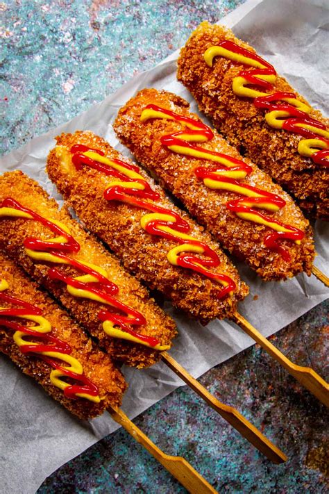Korean corndog. A December 2021 Bon Appetit magazine feature, "This Was the Year of the Korean Corn Dog" differentiates the common "state fair" style corn dog from the Korean … 
