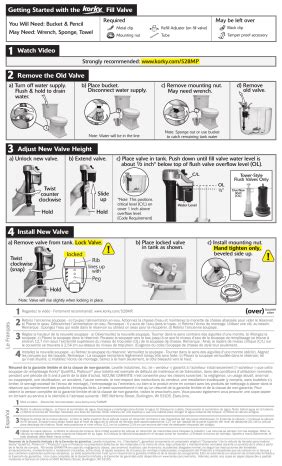 Kit includes: The most universal 2 Inch Toilet Flapper. Toilet Flapper range of adjustability from 1.28 to 5 gpf. Exclusive longest-lasting red rubber in Toilet Flapper resists chlorine. Easy to install and adjust. Made in the USA. 5 Year Warranty. Includes: (1) 528MP Toilet Fill Valve, (1) 100 2" Toilet Flapper, (1) Refill Tube & Metal Refill .... 
