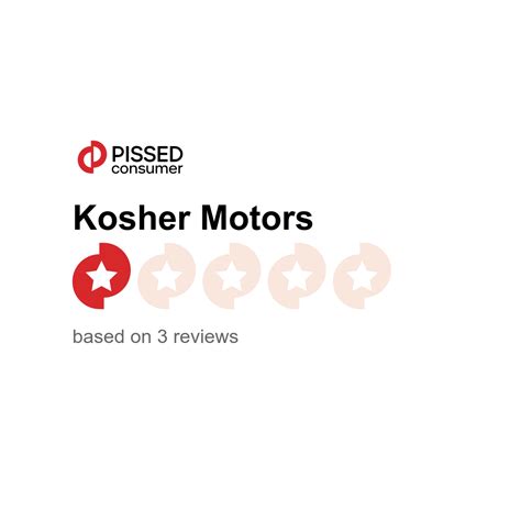 108 Reviews of Kosher Motors. March 20, 2023. SALES VISIT - USED. Lucy was absolutely incredible. She made buying my first car such an enjoyable experience. Everyone was so nice and it was a breeze. More. by Cynthia. Employees Worked With.