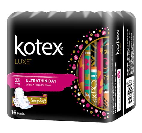 Kotex pad. Description ... When size really matters this big softie has got it all covered. It's extra-cushioned and has a special quilted cover for great comfort. 