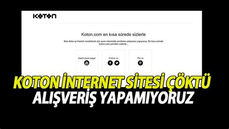 Koton internet sitesi açılmıyor