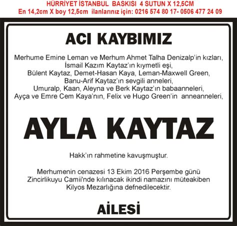 Kozan belediyesi cenaze ilanları