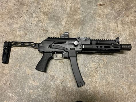 Kp9 stock. FIND A DEALER KR-9 is a civilian legal semi-automatic rifle based on the Russian Vityaz submachine gun. It works on a closed bolt blowback operation with a 16.25” barrel. Chambered in 9X19MM, it feeds on 30-round and 10-round Kalashnikov USA™ magazines. The KR-9 comes with a skeletonized vityaz style triangle folding stock. It is an easy-to-use rifle that extends to a length of 34.5 ... 