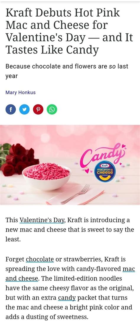 Kraft Debuts Hot Pink Candy Mac & Cheese for Valentine