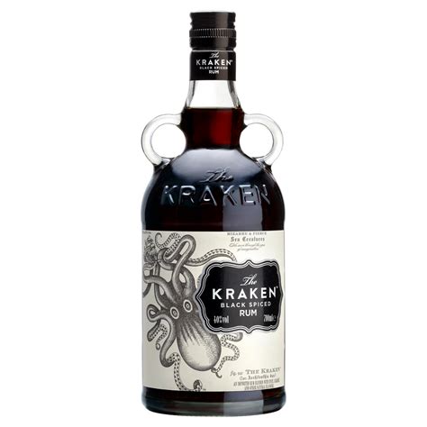 Kraken booze. The design on this bottle is impressive. Overall, the shape is simple but purposeful. The base is round and cylindrical, with a flat base and straight sides. It rounds at the shoulder to a medium length neck, with two glass loop handles molded into either side. According to the manufacturer, these loops are reminiscent of the loops used on old ... 