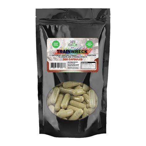 Kratom trainwreck. Blue Magic Trainwreck Kratom Capsules, 750 count. In contrast to other kratom-based products, Blue Magic Trainwreck is composed of 2 alkaloids. These alkaloids offer the product an even effect profile. This results in a product that is great for relaxation stress, anxiety, and energy. The two alkaloids that are responsible for the ... 