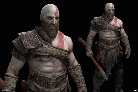 Kratos Model from God of War Game Character Design, Fantasy Character