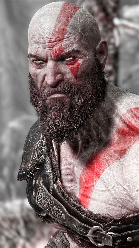 Kratos Phone Wallpaper (God of War) Video oyunları, İlüstrasyon ...