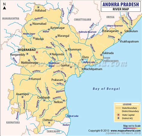 Krishna River Map Andhra Pradesh - Maps of India