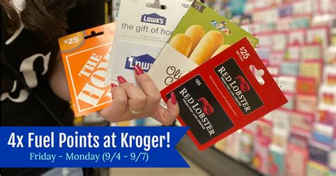 Kroger stores are offering 4x fuel points on gift cards this Friday