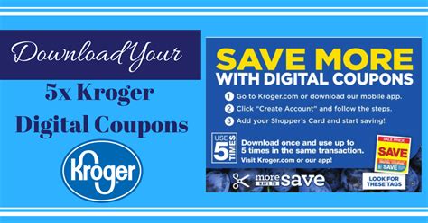 Kroger Digital Coupons. The Kroger app offers two different types of digital coupons. The first one is your standard store digital offer, like $7 off Dunkin’ Coffee K-Cups. The second is their “Weekly Digital Deals.” These coupons, when clipped, will unlock a sale price for the item. Kroger digital coupons normally have a limit of up to ....