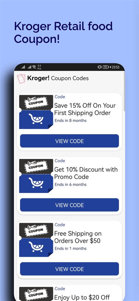 Kroger digital coupons app for android.  This application allows users to manage groc...