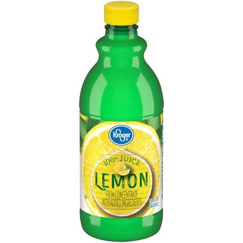 Kroger lemon juice. Water, Sugar, Modified Food Starch, Soybean Oil, Egg Yolks, Citric Acid, Lemon Pulp, Lemon Juice Concentrate, Mono- and Diglycerides, High Fructose Corn Syrup, Sodium Citrate, Salt, Locust Bean Gum, Potassium Sorbate (Preservative), Lemon Oil, Sodium Stearoyl Lactylate, Natural Flavor, Yellow 5. Contains Eggs and their derivates,Soybean … 