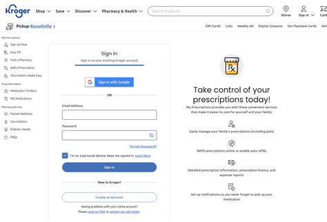 Kroger rx login. Jan 13, 2022 · Go to gold.goodrx.com and click on “Start Your Free Trial Now” to create an account. Pick either an individual plan ($9.99 per month) or a family plan ($19.99 per month). Follow the instructions to activate your account. And you’re done! You can now officially take your card to the pharmacy and start saving. 