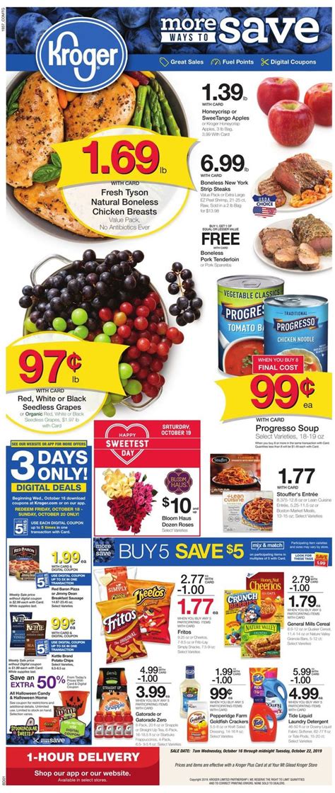 Kroger weekly ad cincinnati ohio. Be sure to check back weekly for more great deals. View All. Weekly Digital Deals. $2. 49. $2.49 lb St Louis Style Ribs. Exp. May. 07 - 5 days left! Shop All Items. Sign In To Clip. 