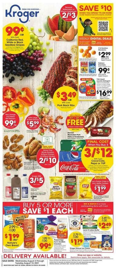 View New Weekly Ad. Find deals from your local store in our Weekly Ad. Updated each week, find sales on grocery, meat and seafood, produce, cleaning supplies, beauty, baby products and more. Select your store and see the updated deals today!. 