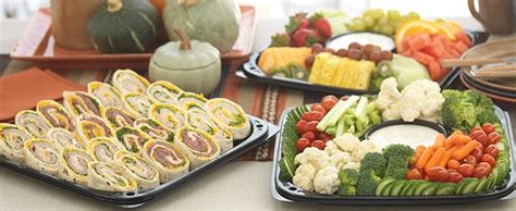 Find the party foods you'll need to keep your guests happy. Our party catering foods include sandwich platters, fruit trays, meat and cheese trays and other party trays. Don’t forget snacks like chips and dip. Order online for pickup, delivery or ship to home on certain items. Let’s add in a sentence about candy too.. 