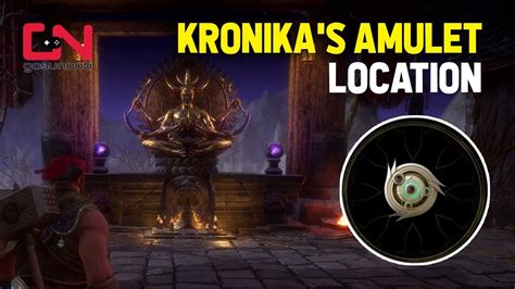 Get Kronika’s Amulet. Kronika’s Amulet First you need to get past the Dragon Amulet Door until you reach the shrine. in the shrine you will need to spend some money this will let you win some items. the first time you use it you will get Kronika’s Amulet. Thunder God’s Shattered Staff. 