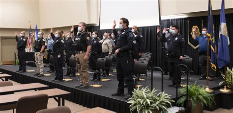 Twenty-three new law enforcement officers graduated from the Kansas Law Enforcement Training Center (KLETC) on March 19th at a ceremony held in KLETC’s Integrity Auditorium. Deputy Eli Miller of the Pottawatomie County Sheriff’s Office was the graduating class president.