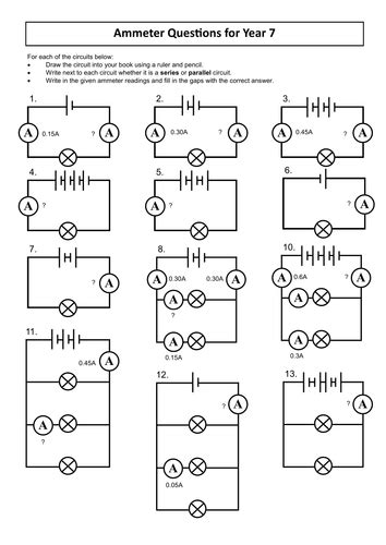 Ks3 Electrical Circuits Worksheets