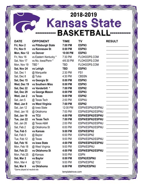 Kstate bb schedule. Sporting events are fun to watch live, but if you cannot tune in, it’s satisfying to still follow along and stay updated with current scores. When you’re not able to attend an event, here’s how to find current scores and schedules online. 