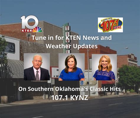 KTEN - HOME - KTEN - Your source for Texoma news, sports and weather. 17°. 22°. News. Video. Weather. Sports. KTEN (ABC Texoma / KTEN NBC / Texoma's CW ) . Kten