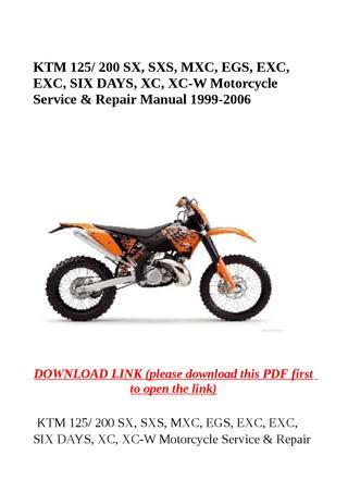 Ktm 125 200 sx sxs mxc 1999 2006 service repair manual. - Handbook of environmental engineering calculations ebook.