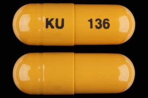 This yellow capsule-shape pill with imprint KU 136 on it has been identified as: Omeprazole 40 mg. This medicine is known as omeprazole.. 