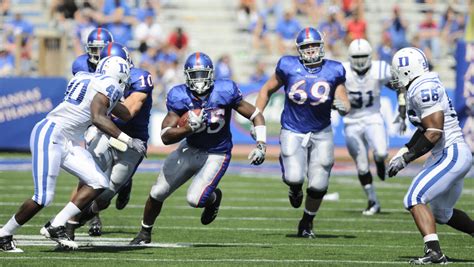 Ku duke football game. Sep 19, 2022 · The Jayhawks return several players who participated in last seasons’s 52-33 loss to Duke before 19,128 fans at Brooks Field at Wallace Wade Stadium in Durham. KU, which entered that game with a ... 