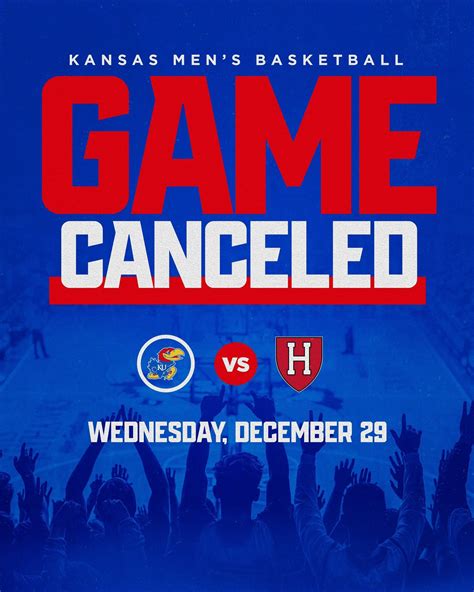 Ku harvard game. Dec 27, 2021 · Kansas' release stated, in part: "The Kansas men’s basketball game vs. Harvard scheduled on Wednesday, December 29, has been canceled because of a combination of injuries and positive COVID-19 tests within the Harvard program. 