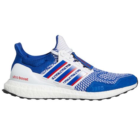 From the website: Add some Kansas Jayhawks spirit to your workout routine with this adidas Ultraboost 1.0 DNA Running Shoe. This sneaker features bold team colors and three styles of .... 