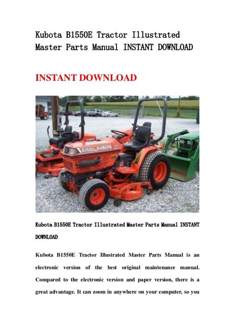 Kubota b1550 e tractor parts manual illustrated list ipl. - Schönes buch pe n guide spanischer wein 2016.