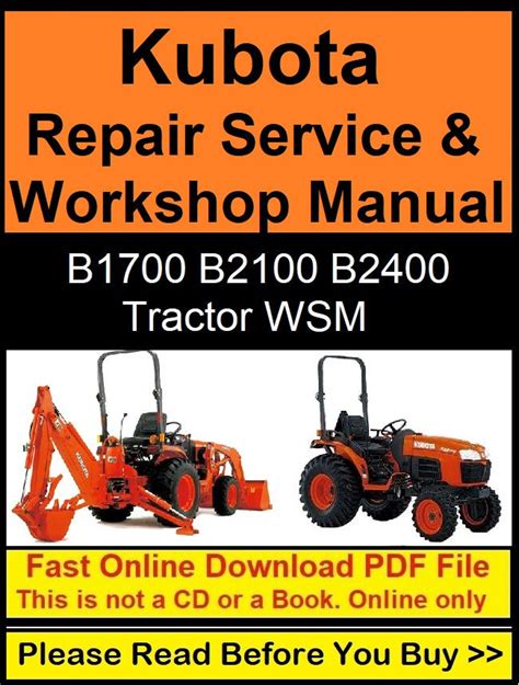 Kubota b1700 b2100 b2400 compact tractor workshop service manual. - Scarabeo 50 100 4t manuale d'officina 2003 2006.